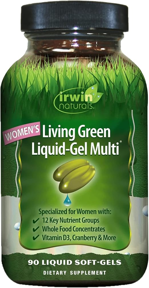 Irwin Naturals Women's Living Green Liquid-Gel Multi - 90 Liquid Softgels - Includes 70 Essential Nutrients, Vitamins & Minerals