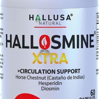 Hallosmine Diosmin Extra Circulation Support, Diosmin Hesperedin + Horse Chestnut Extract, Leg Circulation, Vein Support, Varicose Veins & Blood Circulation Supplement - 60 Caps, 30 Servings