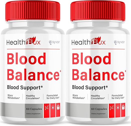 (2 Pack) Health Flux Blood Balance Capsules, Official HealthFlux Blood Support Pills with All Natural Ingredients, Health Flux Maximum Strength Glyco Supplement Vitamin for Women & Men (120 Capsules)