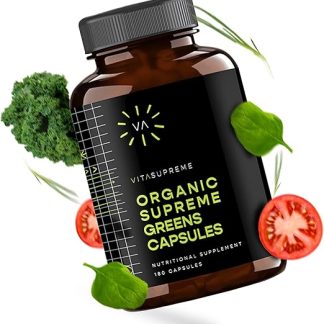 Vita Supreme Organic Super Greens Superfood Capsule, Nutritional Supplement for Gut Health, Immune Support, Digestion, Energy, and More (Non-GMO, Keto, Vegan) 180 Capsules, 1 Pack