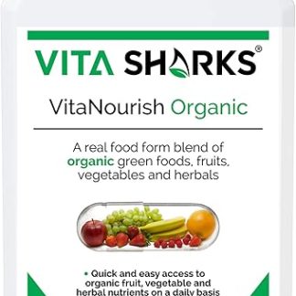 VitaNourish Organic. Nutrient-Dense Potent Vegan Whole Food Supplement for Total Immunity. Essential Vitamins & Minerals from 100% Organic Kosher Fruit, Vegetable & Herbal Blend