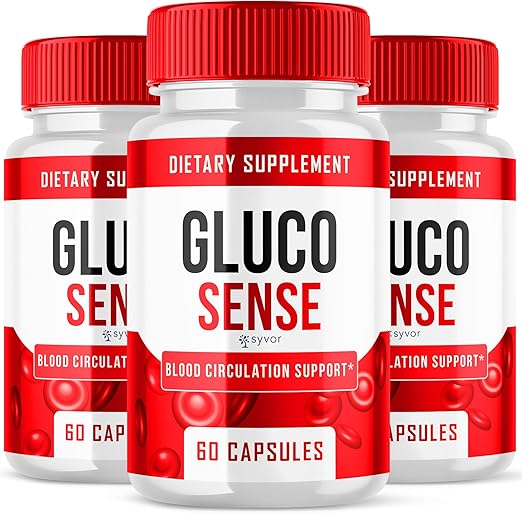 (3 Pack) GlucoSense Blood Capsules, Official Gluco Sense Blood Support Pills with All Natural Ingredients, Gluco Sence Max Strength Glycogen Support Supplement Vitamin for Women and Men (180 Capsules)