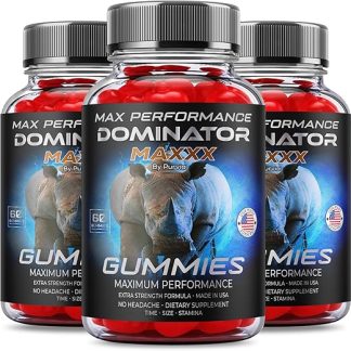 (3 Pack) Dominator Maxx Gummies Maximum Strength Performance Gummies, Dominator Maxxx Gummies Extra Strength Overall Wellness Support, Dominator Max Gummies, DominatorMax Great Taste (180 Gummies)