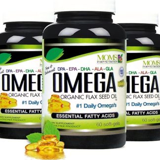 Natural Omega 3-6-9 Blend DPA, EPA, DHA, ALA and GLA - Organic Flax Seed Oil plus Wild Caught Natural Fish Oil - Over 2,800 Milligram Strength - Gluten Free - Made in The USA - 60 SoftGels (Pack of 3)