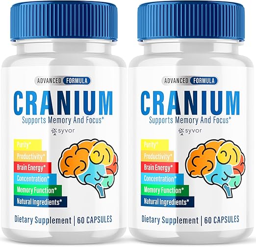(2 Pack) Cranium Supplement Pills, Official Cranium Advanced Formula Nootropic Capsules, All Natural Health and Wellness Support Formula Maximum Ingredients Supports Memory and Focus (120 Capsules)