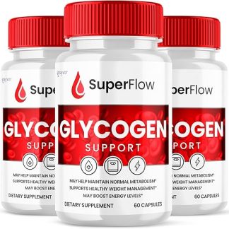 (3 Pack) Super Flow Glycogen Support, Official SuperFlow Advanced Formula Glyco Optimizer Capsules, All Natural Super Flow Pills, Daily Wellness Supplement to Support Healthy Balance (180 Capsules)