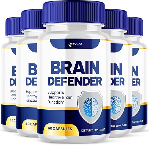 (5 Pack) Brain Defender Supplement Pills, Official Brain Defender Advanced Formula Nootropic Capsules, All Natural Health and Wellness Support Formula Maximum Strength Braindefender (300 Capsules)