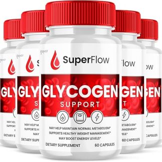 (5 Pack) Super Flow Glycogen Support, Official SuperFlow Advanced Formula Glyco Optimizer Capsules, All Natural Super Flow Pills, Daily Wellness Supplement to Support Healthy Balance (300 Capsules)
